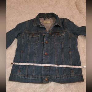 Blue Denim Jacket with Brown Buttons